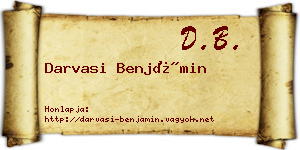 Darvasi Benjámin névjegykártya